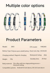 Bracelet intelligent en alliage pour femme 2026 – Suivi de la fréquence cardiaque, de l'oxygène sanguin, de la pression artérielle, du sommeil et de la variabilité de la fréquence cardiaque (VFC) pour le bien-être féminin - Product Image 6