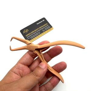 Pince à micro-perles brun clair nude en acier inoxydable pour extensions capillaires, outil de coiffure personnalisé avec logo - Product Image 2