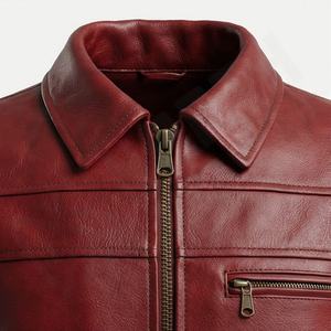 Veste en cuir de motard NAI 0407A, manteau de moto, veste droite, veste de motard tendance, équipement de protection pour la conduite, vêtements durables - Product Image 3