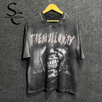 T-shirts surdimensionnés pour hommes personnalisés avec effet délavé, tissu 100% coton et col rond, manches courtes, meilleur style streetwear.