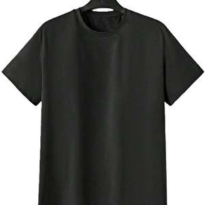 Hot Selling Mens Black T-Shirt <b>Set</b> With Teal Beach Print Crew Neck Casual Summer Wear Breathable <b>Knitted</b> Fabric Short Sleeve OEM - Product Image 4