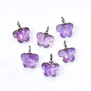 Colgante de mariposa de amatista rosa natural, plata 925, tallado a mano, amuleto de piedra preciosa, colgante de amatista rosa natural para la elaboración de joyas - Product Image 2