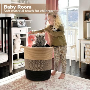 Hot Sale Eco Friendly <b>Large</b> Cotton Rope <b>Basket</b> with Handles Decorative Woven <b>Storage</b> <b>Basket</b> for Home Laundry at Good Price - Product Image 5
