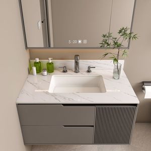 Top per lavabo da bagno rettangolare in marmo bianco da 37 pollici con 3 fori pre-forati per rubinetto, con installazione sottolavello (MI) - Product Image 1