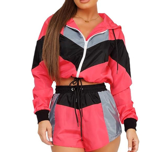 Conjunto de Dos Piezas para Mujer, Talla Grande, para Maternidad, Senderismo al Aire Libre, Chaqueta Cortavientos con Capucha y Pantalones Cortos Ligeros - Product Image 6