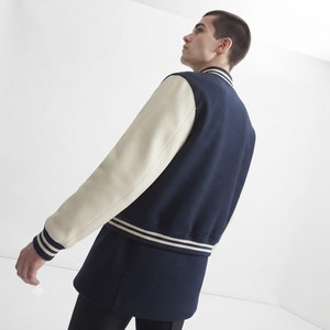 Blouson universitaire homme nouveau style 2026 avec manches en cuir PU, style preppy, col rabattable, fermeture boutonnée, pour automne et hiver - Product Image 5