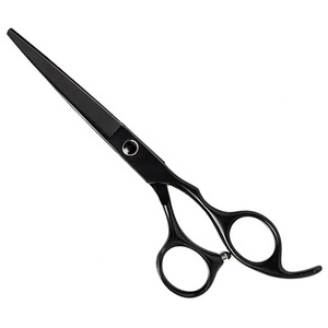 Ciseaux de salon professionnels de haute qualité, couleur noire, revêtement de qualité supérieure, fabriqués en acier inoxydable à haute teneur en carbone, manche en céramique A+ - Product Image 2