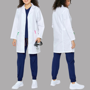 Bata de Laboratorio Médica Larga de Primera Calidad con Múltiples Bolsillos, Unisex, de Algodón y Poliéster, con Estampado Digital Personalizado, Uniforme de Hospital - Product Image 1