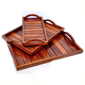 Indian Handmade Wooden Serving Tray With Metal Handle Rectangle Shape Home & Wedding Food and Drinks Serving Tray - Product Image 5