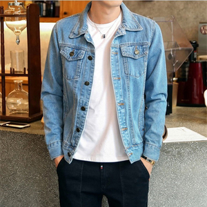 2026 New Spring Autumn Denim Jacket <b>Coat</b> <b>Men</b> Casual Button Pocket Cool Denim <b>Men's</b> <b>Long</b> Sleeve Lapel Jacket - Product Image 6