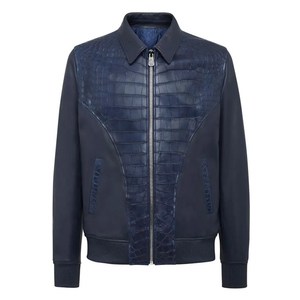 Premium Men Crocodile Leather Jacket High Quality Fashion Wear Comfortable Durable Winter Street Style Coat - Product Image 1