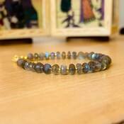 Handmade <b>Labradorite</b> Beaded Charm <b>Bracelet</b> 925 Sterling Silver Silver Plated Luxury Natural Gemstone Jewelry Gift for Women - Product Image 2