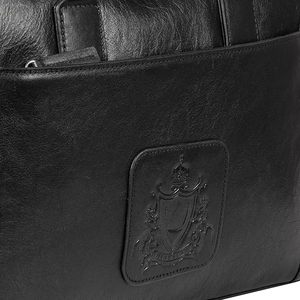Sac bandoulière messager en cuir véritable pour homme, petite taille, logo embossé, fermeture à boucle, plusieurs compartiments, prêt pour les voyages - Product Image 2