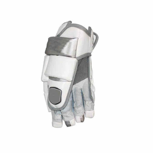 SPORTEX WEARS Ice Hockey Gloves Full Finger Breathable Polyester <b>Hook</b> Loop Closure Unisex All Seasons White Gray - Product Image 2