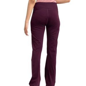 . <b>Women's</b> Burgundy High Waist Flare Pants <b>Stretch</b> Slim Fit Casual <b>Trousers</b> with Side Pockets Long Leg Soft Everyday Fashion - Product Image 6