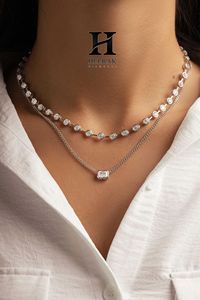 สร้อยคอเทนนิสเพชรทรงกลมหรูหรา ประดับขอบเพชร ทองคำขาว 14K พร้อมสร้อยคอแบบโชคเกอร์ สำหรับผู้หญิง เครื่องประดับคุณภาพสูง ขายส่ง - Product Image 6