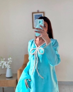 FATEMA FASHION – Salwar Kameez Farsi Exclusif de Créateur, Tenue de Soirée Moderne avec Haut Orné de Quatre Magnifiques Perles et Dupatta en Crêpe à Séchage Rapide - Product Image 3