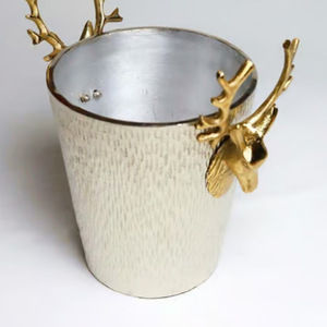 Casted Aluminum Ice <b>Buckets</b> Wine Bottle Cooler Wine Bottle Cooler Gold Aluminum Stag Head Wine Cooler - Product Image 4