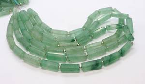 Natural Green Strawberry Quartz Faceted Pipe Shape Beads 7x20 MM Tube Shape Strawberry Quartz Beads <b>Gemstone</b> Beads For Jewelry - Product Image 4