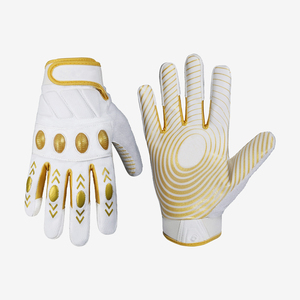 Guantes de fútbol americano deportivos de dedo completo, palma de cuero sintético con revestimiento de silicona, antideslizantes, unisex, para todas las estaciones - Product Image 2