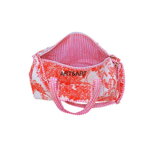 กระเป๋าโท้ทผ้าฝ้ายแท้ 100% สีสันสดใส งานแฮนด์เมด ขนาดใหญ่ แบบมีซิปเปิด-ปิด สไตล์วินเทจ เหมาะสำหรับผู้หญิง นักเดินทาง และกระเป๋าเดินทางสำหรับวันหยุดสุดสัปดาห์ - Product Image 6