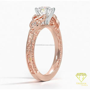 925 Sterling Silver Moissanite Diamond Round Center Ring With Elegant Infinity Side Design Luxury Bridal Jewelry - Product Image 5