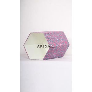 Cubo de basura indio hecho a mano para cocina, con tapa abierta, para papel y residuos, con estampado artesanal, para usar con tela de algodón. - Product Image 4