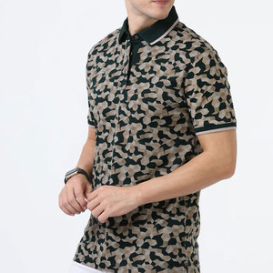 เสื้อโปโลแขนสั้นลายพรางสำหรับผู้ชาย ทรงปกติ ระบายอากาศได้ดี ผ้าฝ้ายอ๊อกซ์ฟอร์ด สไตล์ลำลอง โลโก้ด้านหน้า - Product Image 2