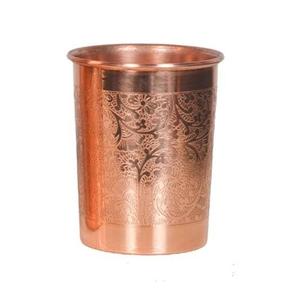 Gobelet à pied en cuivre vintage à motifs floraux, coupe à boire décorative, calice en métal, vaisselle traditionnelle - Product Image 4
