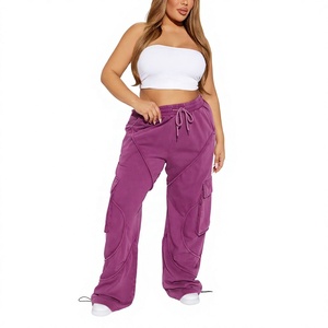 Pantalones Cargo de Pierna Ancha Personalizados para Mujer, Casuales, con Cordón, Cintura Media, Ajuste Holgado, Estilo Urbano, Fabricante OEM ODM - Product Image 1