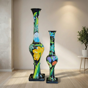 Hot Sale Elegant Abstract Glass <b>Vase</b> <b>Set</b> with Designer Lids Modern Floor <b>Vase</b> for Birthday/Wedding Events Centerpiece Home - Product Image 3