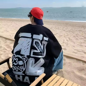 Fabricantes Directos, Camiseta de Punto Extra Grande Personalizada de Primavera/Verano, Venta al Por Mayor, Camiseta Gótica con Estampado de Letras para Hombre, Ropa Urbana - Product Image 2