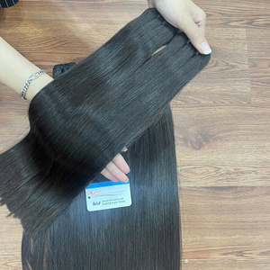 Vente en gros 100% trame de cheveux humains bruts lisses de haute qualité de 8 pouces en os noir grand stock produit chaud sans enchevêtrement ni perte - Product Image 1