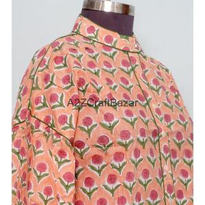 Robe Courte Femme 100% Coton Style Coréen Moderne Ample Décontractée Manches Évasées Col Rond Imprimé Floral Printemps Automne pour Grossistes - Product Image 5