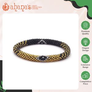 Nepal Origin Supply Women's Eye Catching Design Trendy Multi Colors Handmade Crochet Work Glass <b>Beads</b> Bracelets for Sale - Product Image 2