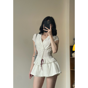 Hot Selling Women'S Summer <b>Skirt</b> High <b>Elastic</b> Button Fly Closure Shorts Solid Color Eco-Friendly Quick Dry Breathable Casual - Product Image 4