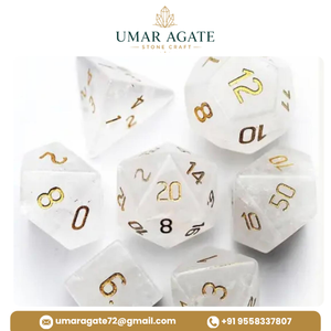 Meilleure Qualité Vente Chaude Lot de Dés Polyédriques en Quartz Clair Naturel pour D&D, 7 Pièces, Vente en Gros - Product Image 6