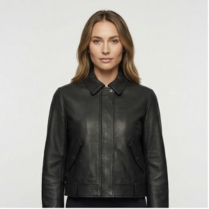 Nouveau design de veste en cuir suédé de chèvre pour femmes veste en cuir tricotée personnalisable d'hiver respirante de haute qualité - Product Image 1