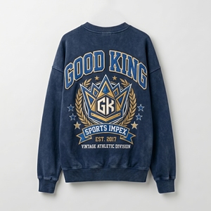 เสื้อสเวตเชิ้ตคอกลมทรงวินเทจสำหรับผู้ชาย ผ้าคอตตอนฟลีซหนานุ่ม สไตล์สตรีทแวร์ เหมาะสำหรับฤดูหนาว รับผลิตแบบ OEM ODM - Product Image 3