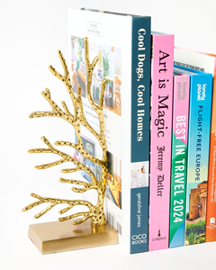 Porte-livres décoratifs en métal en forme de branche d'arbre dorée pour bibliothèque, bureau, maison, présentoir de table - Product Image 4