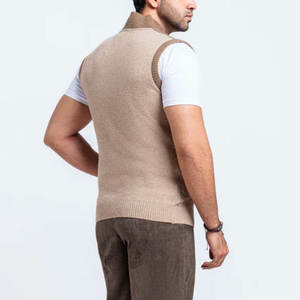 Suéteres casuales de punto con cremallera para hombre, sin mangas, con diseño estampado, en venta. - Product Image 2