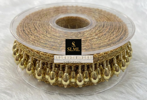 Ribete de encaje con cuentas de perlas de primera calidad para decoración de sarees, lehengas y vestidos de novia, y muchos más para decoración. - Product Image 2