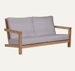 Sofá de Jardín de Dos Plazas con Estructura de Madera de Teca Sólida, Diseño Tropical, Cojines Gruesos Impermeables, Ecológico y Duradero para Patio u Hotel - Product Image 5