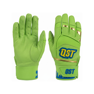 Guantes de Bateo de Béisbol y Sóftbol de Cuero con Palma Texturizada, Dedos Completos, Puño Largo, Muñequera Ajustable, Transpirables, Duraderos y Personalizables - Product Image 1