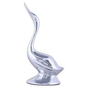 Figura de Cisne de Aluminio Niquelado Tradicional, 2 Piezas, Escultura Animal Moderna Grabada a Mano, Decoración de Mesa para Sala de Estar y Hogar - Product Image 5