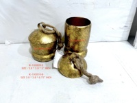 Vase à bougie en fer doré I K, finition rustique, cloche incurvée, fond biseauté, couleur et logo personnalisables, 100% fait main, gravure