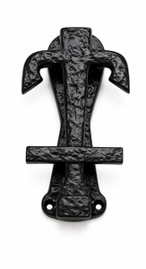 Timbre de puerta antiguo de hierro negro, resistente, de hierro fundido, estilo vintage. - Product Image 4