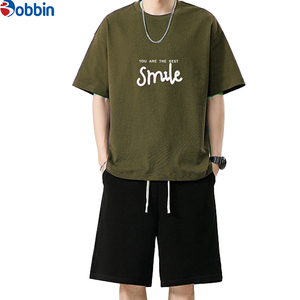 BOBBIN INDUSTRIES Conjunto Deportivo Informal Unisex Cómodo de Manga Corta, Camiseta y Pantalones Deportivos, Tejido Transpirable de Felpa, Poliéster/Algodón - Product Image 5