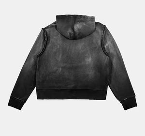 Sweat-shirts à capuche personnalisés pour hommes, 100% coton, coupe classique, style vintage, avec poche plaquée, couleur unie, polaire d'hiver - Product Image 2