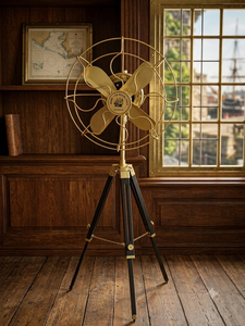 Ventilateur sur pied électrique réglable en laiton, style nautique, vintage industriel, pour décoration intérieure, ventilateur sur pied antique, cadeau d'extérieur - Product Image 4